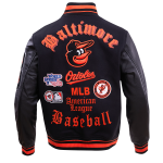 CHAMARRA IMORE ORIOLES OLD ENGLISH WOOL VARSITY JACKET BLACK ORANGE en STOCK