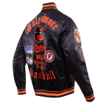 CHAMARRA IMORE ORIOLES OLD ENGLISH SATIN JACKET BLACK ORANGE en STOCK