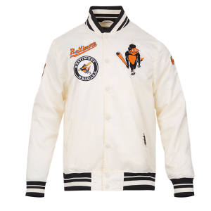 CHAMARRA IMORE ORIOLES RETRO CLASSIC RIB SATIN JACKET EGGSHELL BLACK en STOCK