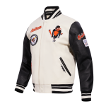CHAMARRA IMORE ORIOLES RETRO CLASSIC RIB WOOL VARSITY JACKET EGGSHELL BLACK en STOCK