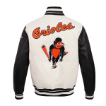 CHAMARRA IMORE ORIOLES RETRO CLASSIC RIB WOOL VARSITY JACKET EGGSHELL BLACK en STOCK