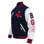 CHAMARRA BOSTON RED SOX SCRIPT TAIL MENS RIB WOOL VARSITY MIDNIGHT NAVY RED MIDNIGHT NAVY en STOCK
