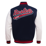 CHAMARRA BOSTON RED SOX SCRIPT TAIL MENS RIB WOOL VARSITY MIDNIGHT NAVY RED MIDNIGHT NAVY en STOCK