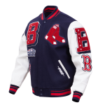 CHAMARRA ON RED SOX MASH UP RIB WOOL VARSITY JACKET MIDNIGHT NAVY RED MIDNIGHT NAVY en STOCK