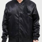 CHAMARRA ON RED SOX TRIPLE BLACK SATIN JACKET TRIPLE BLACK en STOCK
