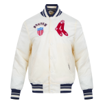 CHAMARRA ON RED SOX RETRO CLASSIC RIB SATIN JACKET EGGSHELL MIDNIGHT NAVY en STOCK