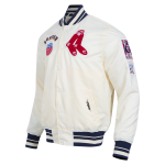CHAMARRA ON RED SOX RETRO CLASSIC RIB SATIN JACKET EGGSHELL MIDNIGHT NAVY en STOCK