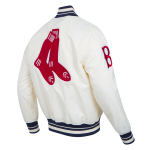 CHAMARRA ON RED SOX RETRO CLASSIC RIB SATIN JACKET EGGSHELL MIDNIGHT NAVY en STOCK