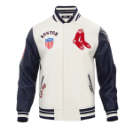 CHAMARRA ON RED SOX RETRO CLASSIC RIB WOOL VARSITY JACKET EGGSHELL MIDNIGHT NAVY en STOCK