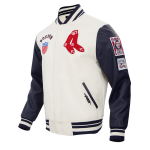 CHAMARRA ON RED SOX RETRO CLASSIC RIB WOOL VARSITY JACKET EGGSHELL MIDNIGHT NAVY en STOCK