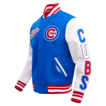 CHAMARRA CHICAGO CUBS SCRIPT TAIL MENS RIB WOOL VARSITY ROYAL BLUE RED en STOCK