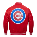 CHAMARRA CHICAGO CUBS SCRIPT TAIL MENS SATIN JACKET RED en STOCK