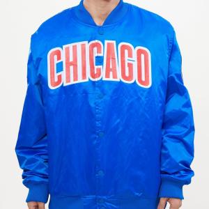CHAMARRA AGO CUBS WORDMARK SATIN JACKET ROYAL BLUE en STOCK