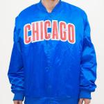 CHAMARRA AGO CUBS WORDMARK SATIN JACKET ROYAL BLUE en STOCK