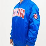 CHAMARRA AGO CUBS WORDMARK SATIN JACKET ROYAL BLUE en STOCK