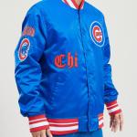 CHAMARRA AGO CUBS OLD ENGLISH SATIN JACKET ROYAL RED en STOCK