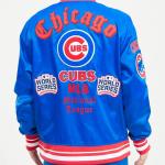 CHAMARRA AGO CUBS OLD ENGLISH SATIN JACKET ROYAL RED en STOCK