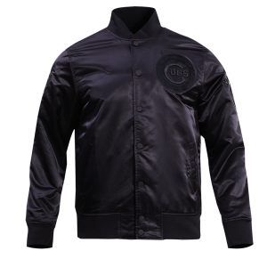 CHAMARRA AGO CUBS TRIPLE BLACK SATIN JACKET TRIPLE BLACK en STOCK