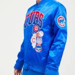 CHAMARRA AGO CUBS HOME TOWN SATIN JACKET ROYAL BLUE en STOCK