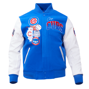 CHAMARRA AGO CUBS HOME TOWN WOOL VARSITY JACKET ROYAL BLUE WHITE en STOCK