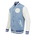 CHAMARRA CHICAGO CUBS VARSITY BLUES MENS DENIM VARSITY JACKET DENIM LINEN en STOCK
