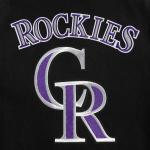 CHAMARRA ORADO ROCKIES RETRO CLASSICS RIB VARSITY JACKET BLACK GRAY en STOCK