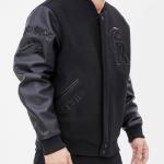 CHAMARRA RADO ROCKIES TRIPLE BLACK WOOL VARSITY JACKET TRIPLE BLACK en STOCK