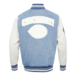 CHAMARRA CINCINNATI REDS VARSITY BLUES MENS DENIM VARSTIY JACKET DENIM LINEN en STOCK