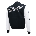 CHAMARRA GO WHITE SOX CLASSIC WOOL VARSITY JACKET BLACK WHITE en STOCK