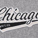 CHAMARRA CHICAGO WHITE SOX SCRIPT TAIL MENS RIB WOOL VARSITY HEATHER GREY WHITE BLACK en STOCK