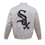 CHAMARRA AGO WHITE SOX BIG LOGO WORLD SERIES SATIN JACKET SILVER en STOCK