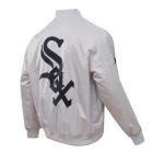 CHAMARRA AGO WHITE SOX BIG LOGO WORLD SERIES SATIN JACKET SILVER en STOCK
