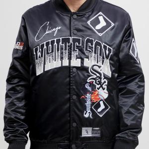 CHAMARRA AGO WHITE SOX HOME TOWN SATIN JACKET BLACK en STOCK