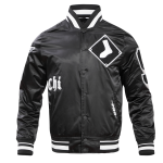 CHAMARRA AGO WHITE SOX OLD ENGLISH SATIN JACKET BLACK GREY en STOCK