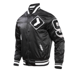 CHAMARRA AGO WHITE SOX OLD ENGLISH SATIN JACKET BLACK GREY en STOCK