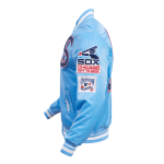 CHAMARRA AGO WHITE SOX RETRO CLASSIC RIB SATIN JACKET UNIVERSITY BLUE en STOCK