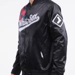 CHAMARRA AGO WHITE SOX ROSES SATIN JACKET BLACK en STOCK