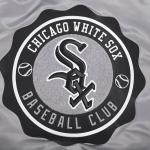 CHAMARRA AGO WHITE SOX CREST EMBLEM SATIN JACKET GRAY en STOCK