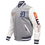CHAMARRA DETROIT TIGERS SCRIPT TAIL MENS RIB WOOL VARSITY HEATHER GREY WHITE MIDNIGHT NAVY en STOCK