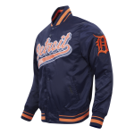 CHAMARRA DETROIT TIGERS SCRIPT TAIL MENS SATIN JACKET MIDNIGHT NAVY ORANGE MIDNIGHT NAVY en STOCK