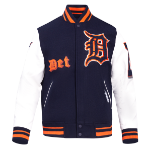 CHAMARRA ROIT TIGERS OLD ENGLISH RIB WOOL VARSITY JACKET MIDNIGHT NAVY ORANGE MIDNIGHT NAVY en STOCK