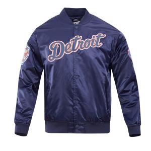 CHAMARRA OIT TIGERS BIG LOGO WORLD SERIES SATIN JACKET MIDNIGHT NAVY en STOCK