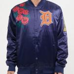 CHAMARRA OIT TIGERS ROSE SATIN JACKET MIDNIGHT NAVY en STOCK