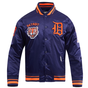 CHAMARRA OIT TIGERS RETRO CLASSIC RIB SATIN JACKET MIDNIGHT NAVY ORANGE MIDNIGHT NAVY en STOCK