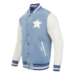 CHAMARRA HOUSTON ASTROS VARSITY BLUES MENS DENIM VARSITY JACKET DENIM LINEN en STOCK