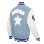 CHAMARRA HOUSTON ASTROS VARSITY BLUES MENS DENIM VARSITY JACKET DENIM LINEN en STOCK