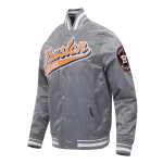 CHAMARRA HOUSTON ASTROS SCRIPT TAIL MENS SATIN JACKET GRAY en STOCK