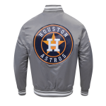 CHAMARRA HOUSTON ASTROS SCRIPT TAIL MENS SATIN JACKET GRAY en STOCK
