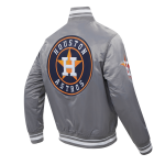 CHAMARRA HOUSTON ASTROS SCRIPT TAIL MENS SATIN JACKET GRAY en STOCK