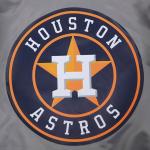 CHAMARRA HOUSTON ASTROS SCRIPT TAIL MENS SATIN JACKET GRAY en STOCK